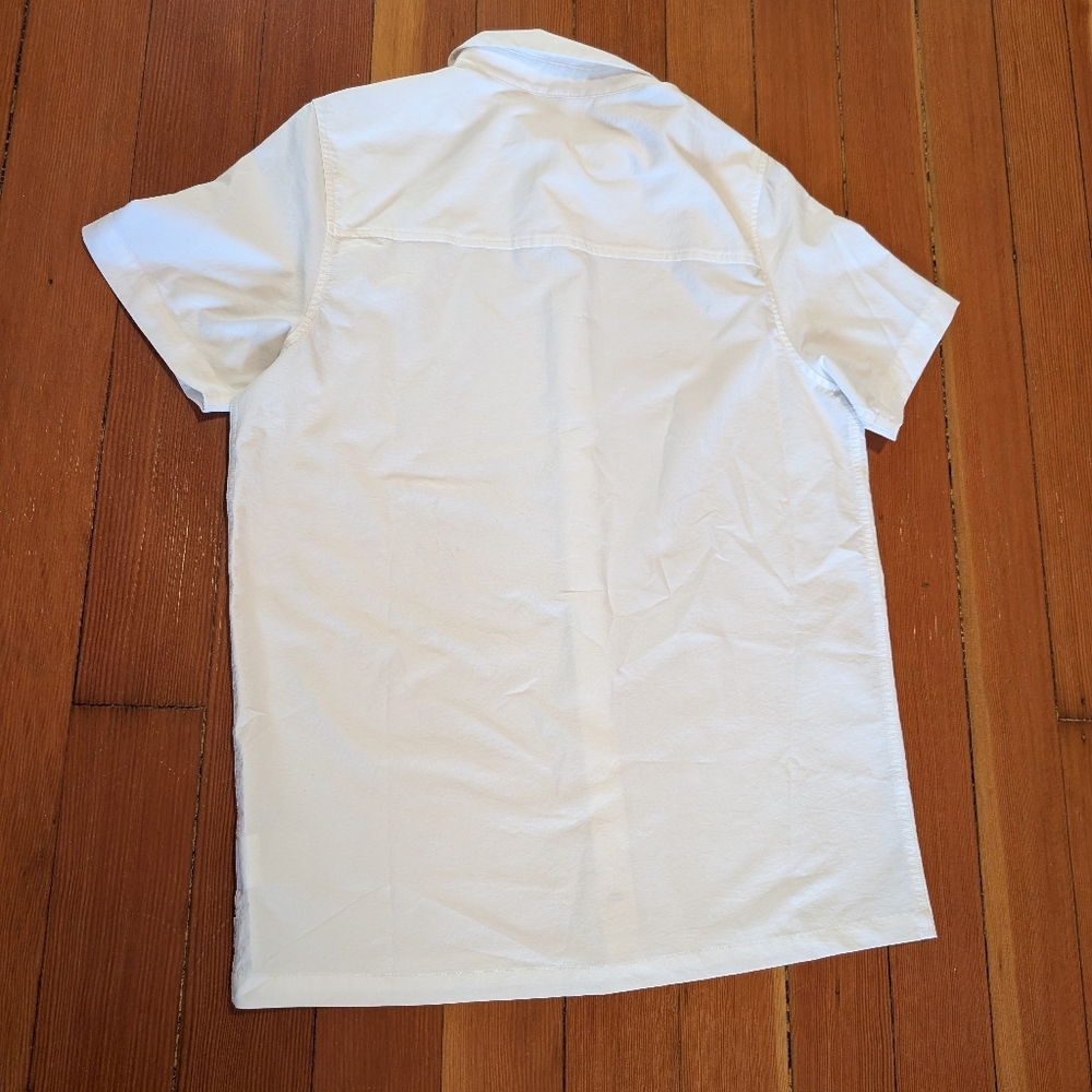 Vuori Manhattan Shirt Men Small S White Short Lightweight Stretch Button Up Flaw - Picture 2 of 7